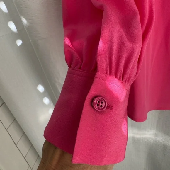 Boss Banora Medium Pink Silk Blouse - Picture 10 of 10